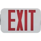 ASD EXL Series LED exit sign with dual emergency lights and battery backup for commercial safety lighting