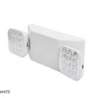 ASD LED dual square head emergency light with built-in 90 minute battery backup and white housing