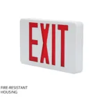 ASD LED Double Side Exit Sign with red EXIT lettering and fire-resistant white housing