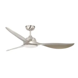 56-inch brush nickel / natural wood ceiling fan with LED light and remote control by Westgate Lighting