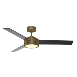 52-inch antique brass ceiling fan with LED light and remote control by Westgate Lighting